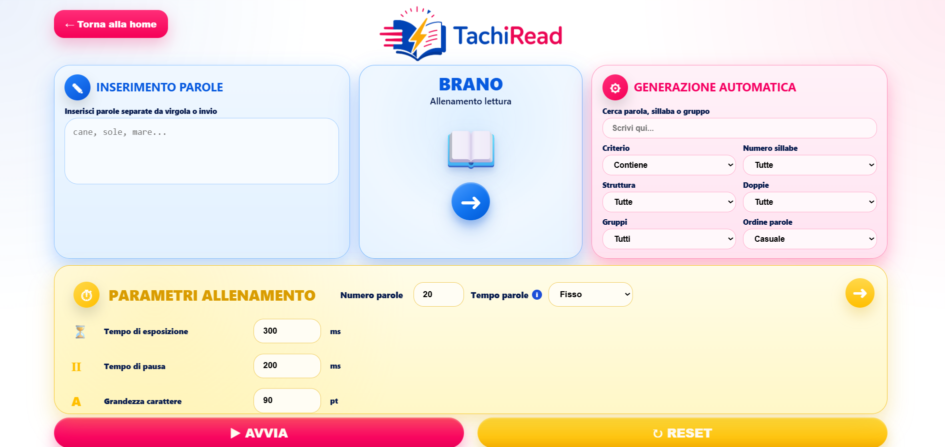 Vista generale dell’app online TachiRead